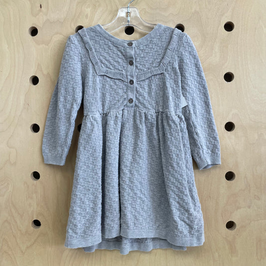 Organic Grey Checkerboard Knit Dress