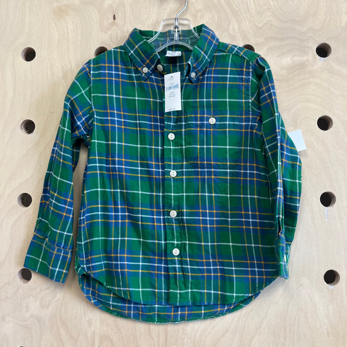 Green & Blue Plaid Button Up NEW!!