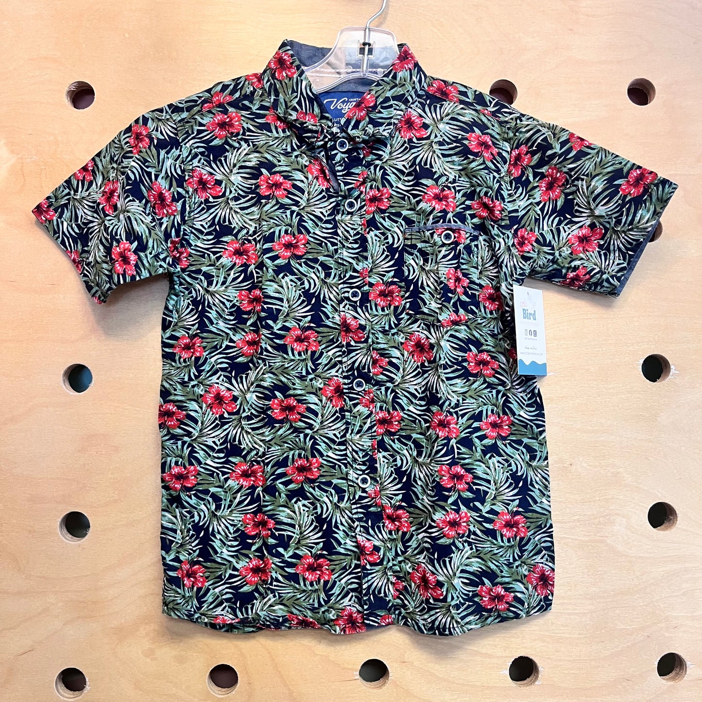 Black & Red Hibiscus Aloha Shirt