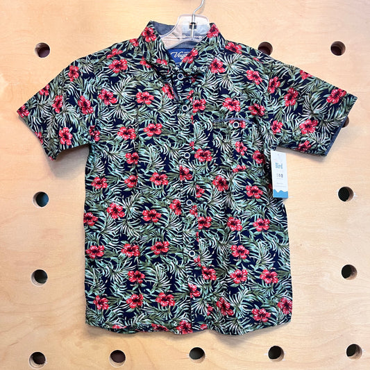 Black & Red Hibiscus Aloha Shirt
