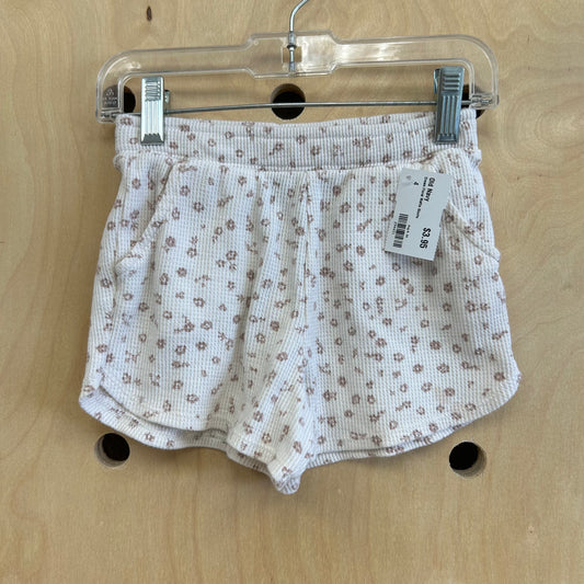 Cream Floral Waffle Shorts