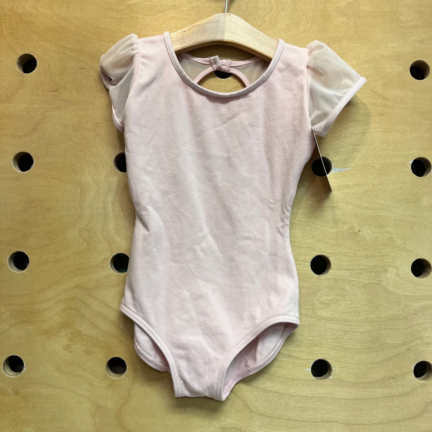 Pink Sheer Sleeve Leotard