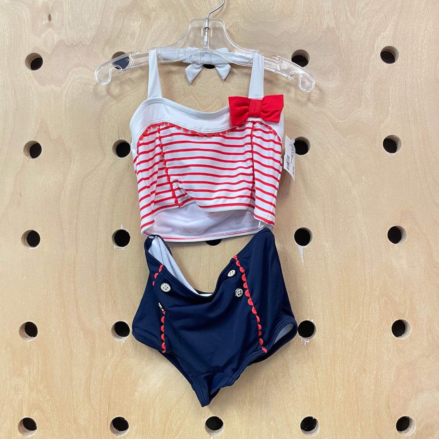 Red + Navy 2pc Sailor Swimsuit