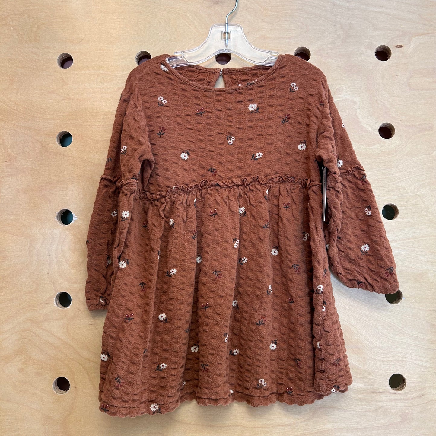 Organic Brown Floral Textured Dress