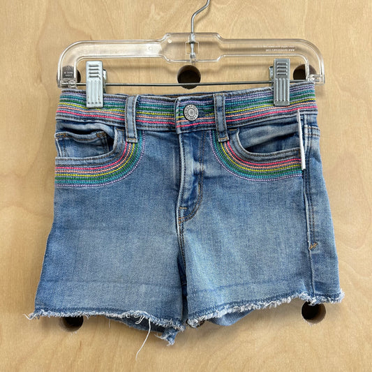 Denim Rainbow High Waist Shorts