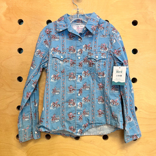 Blue Western Snap Shirt