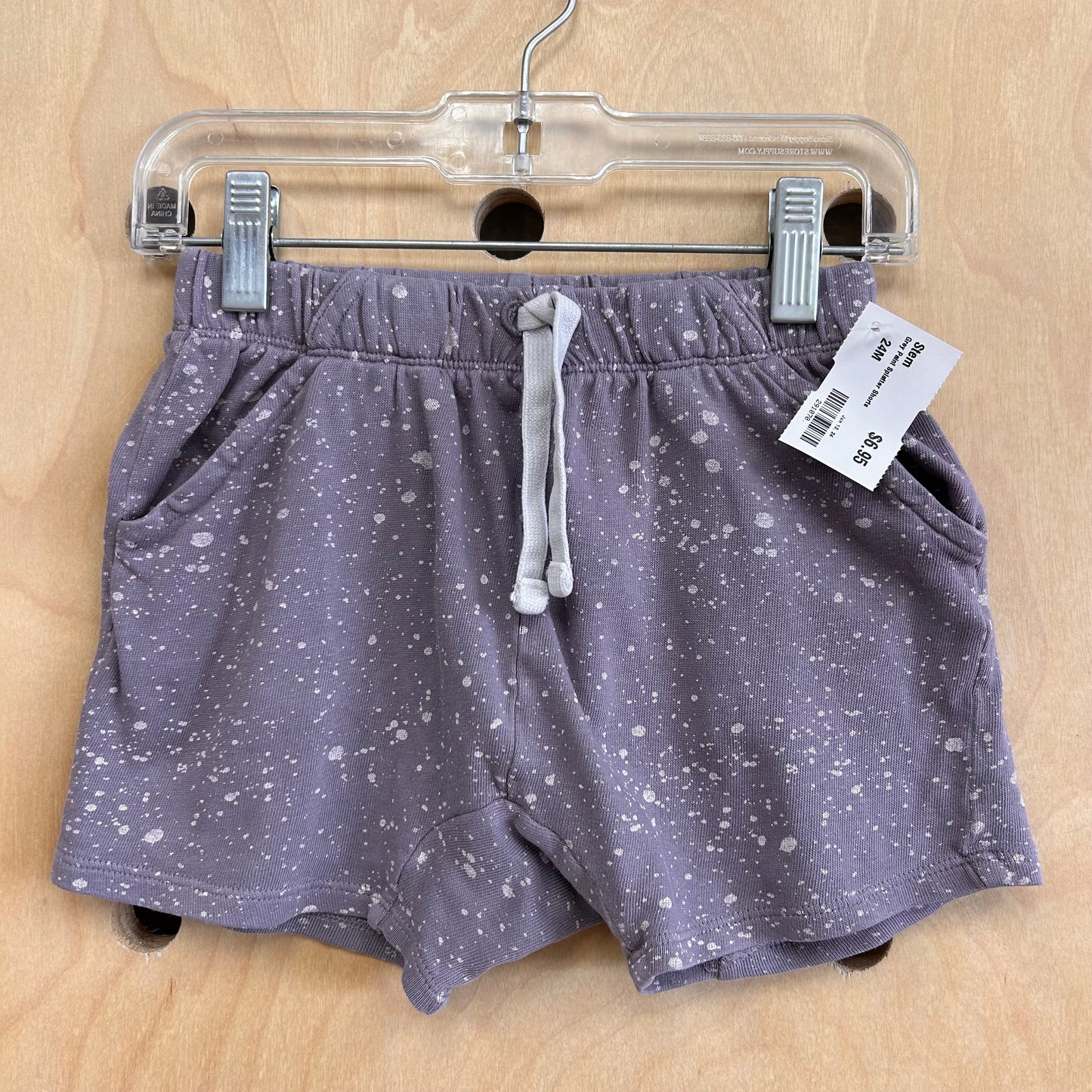 Grey Paint Splatter Shorts
