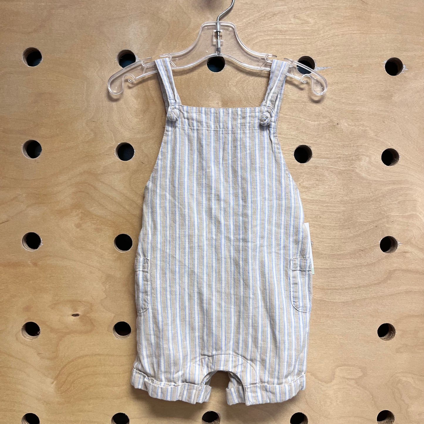 Cream/Blue Striped Romper