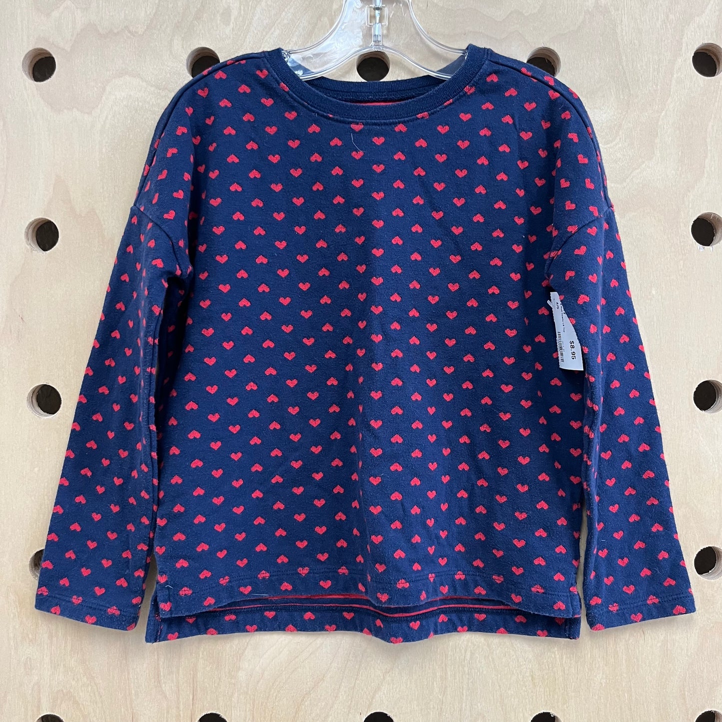 Blue & Red Hearts LS Top