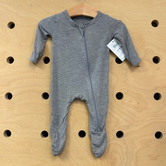 Grey Bamboo Zip Footies