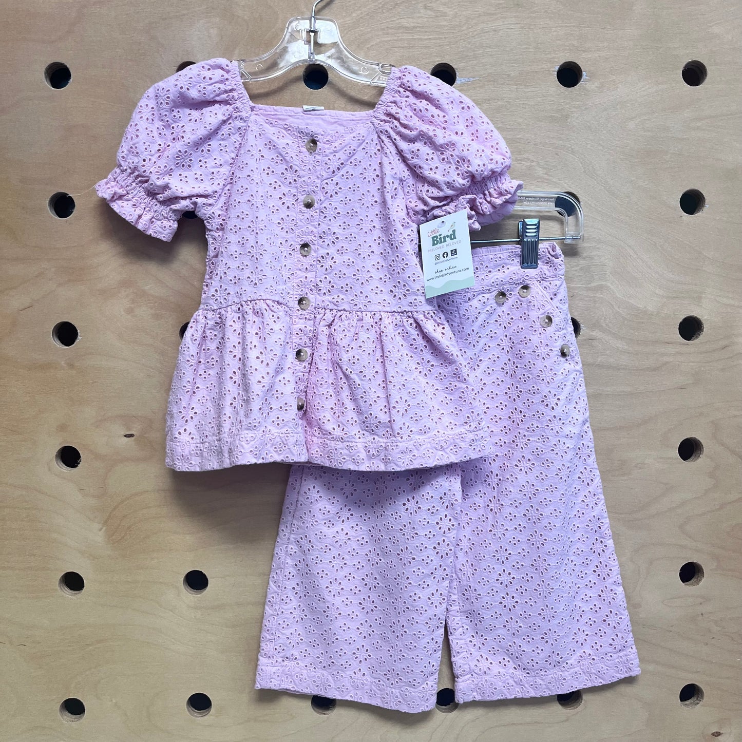 Pink Eyelet Organic Outfit