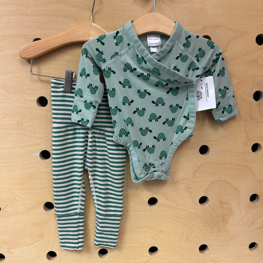 Green Turtles/Stripes Tencel Outfit