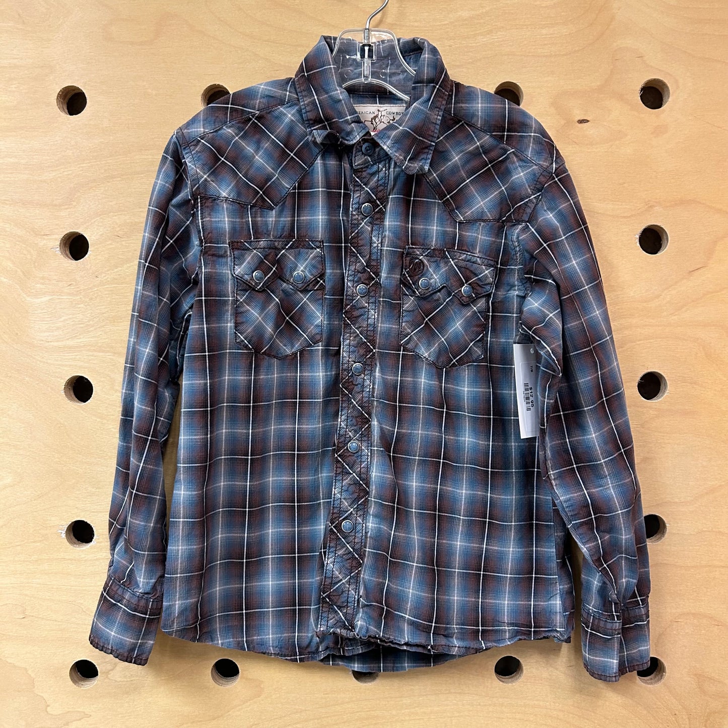Blue Plaid Western Snap Shirt
