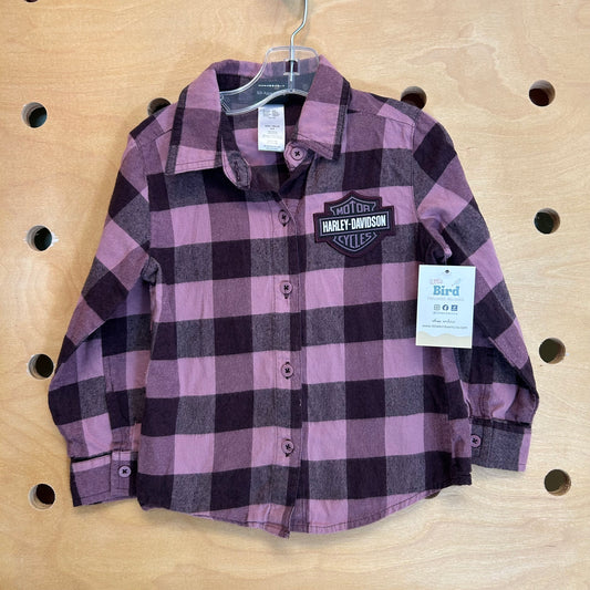 Purple Plaid Logo Flannel