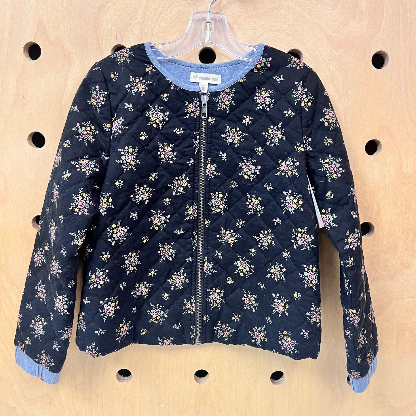 Black Floral Quilted Jacket