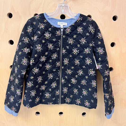 Black Floral Quilted Jacket