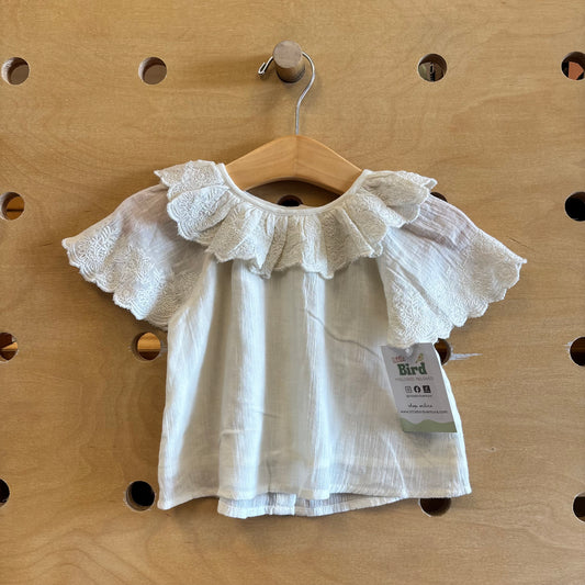 Cream Embroider Floral Shirt NEW!!