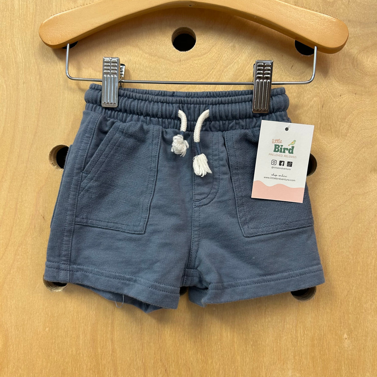 Blue Drawstring Organic Soft Shorts