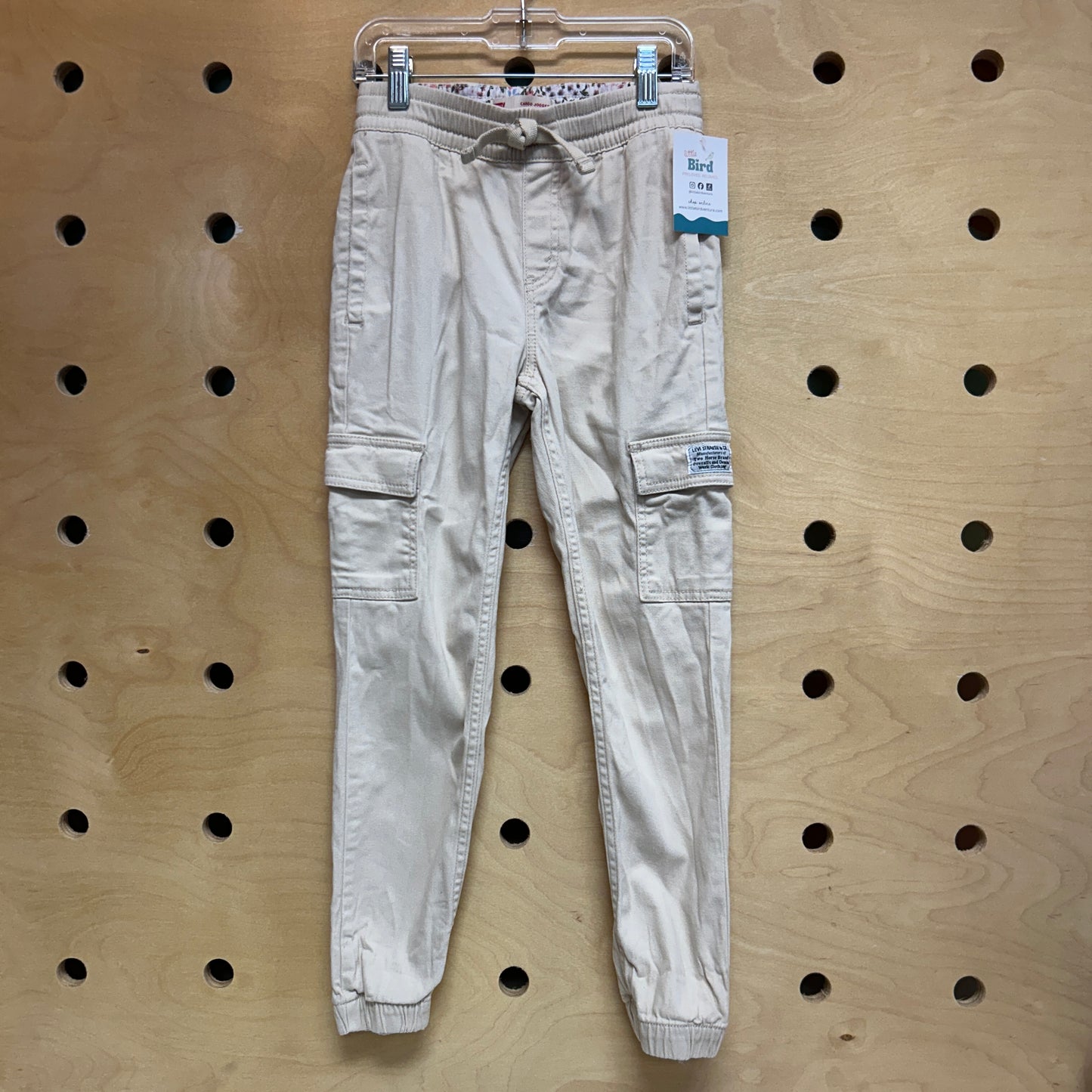 Tan Cargo Drawstring Joggers