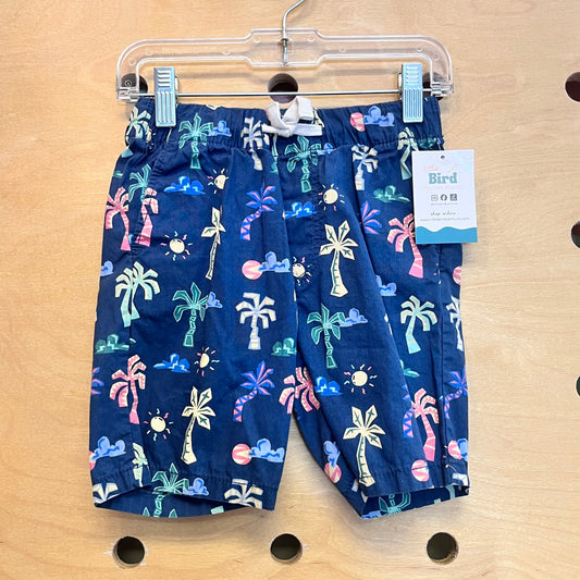 Navy Palms/Suns Drawstring Shorts