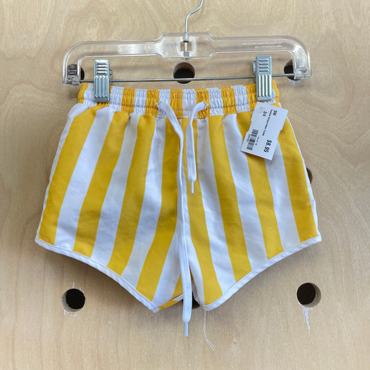Yellow Striped Swim Trunks