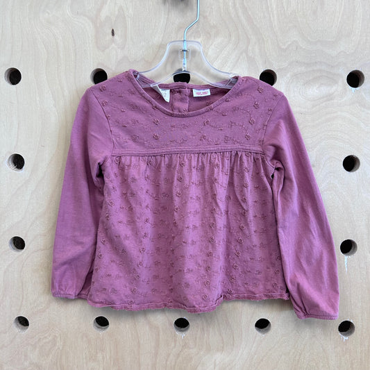 Mauve Embroidered Floral Top