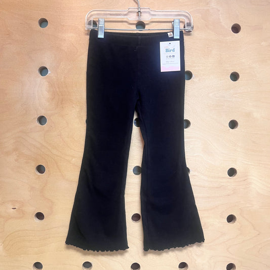 Black Ribbed Flare Leggings