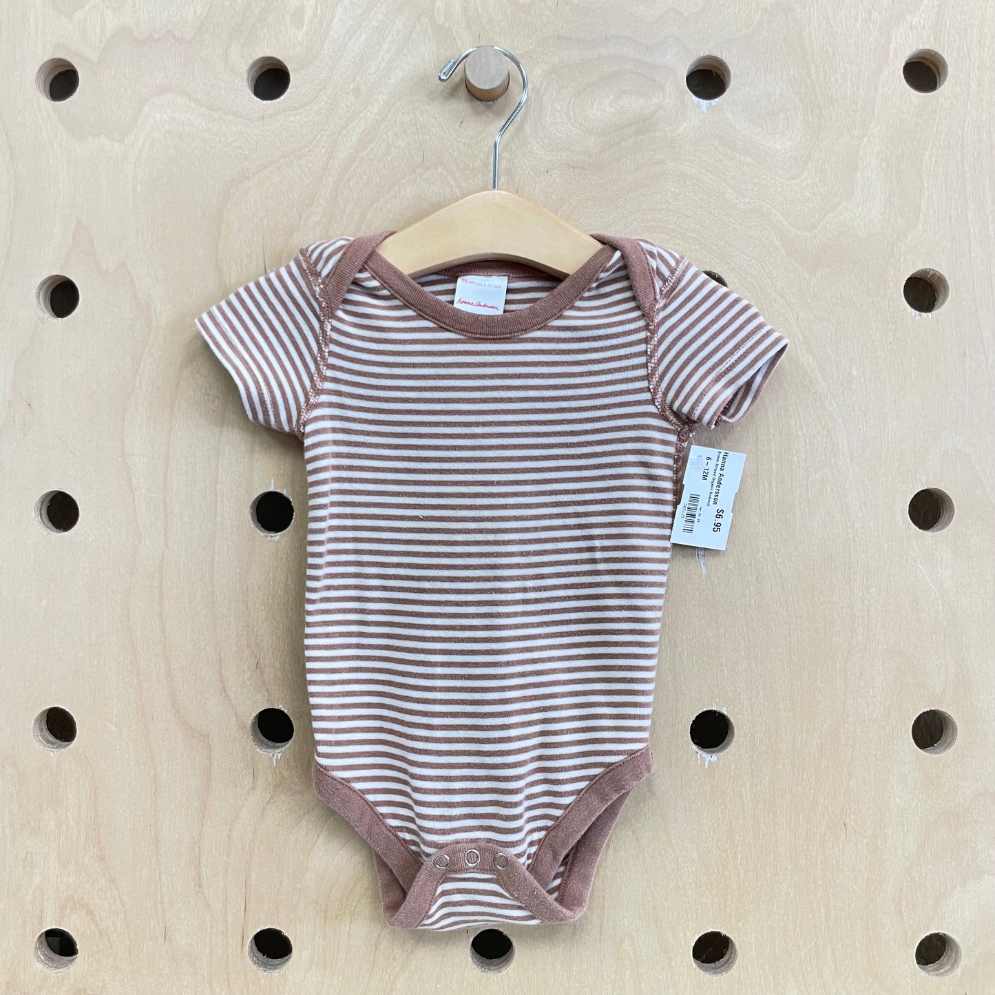 Brown Striped Organic Bodysuit