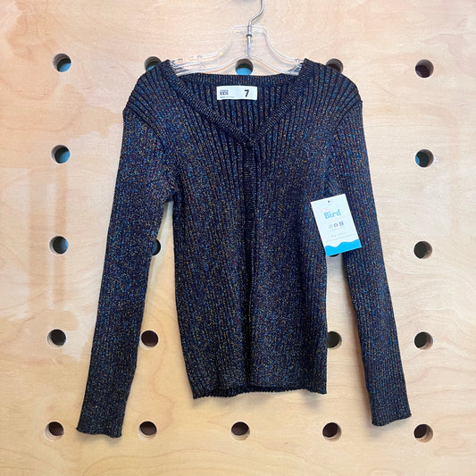 Black Colorful Sparkle Knit Cardigan