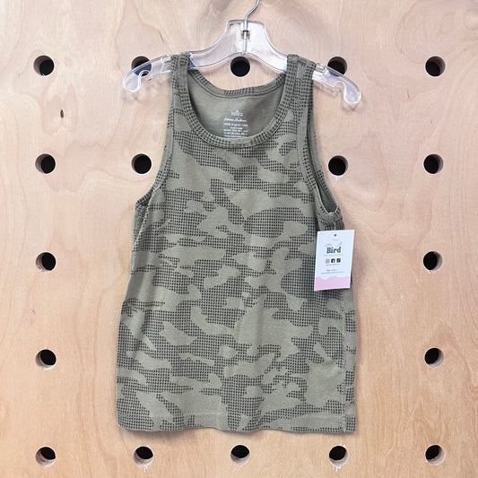 Organic Green Houndstooth Camo Tank