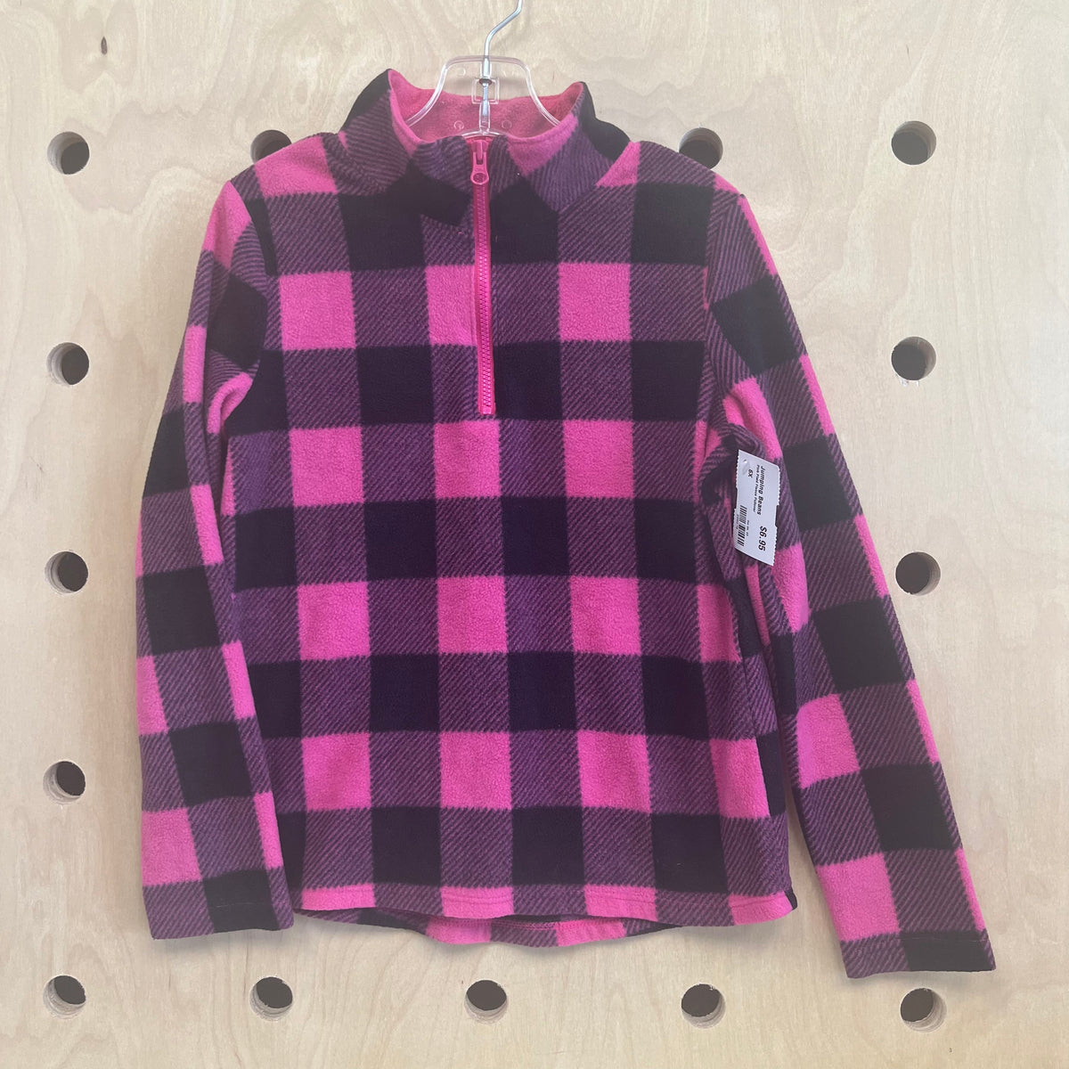 Pink Plaid Fleece Pullover