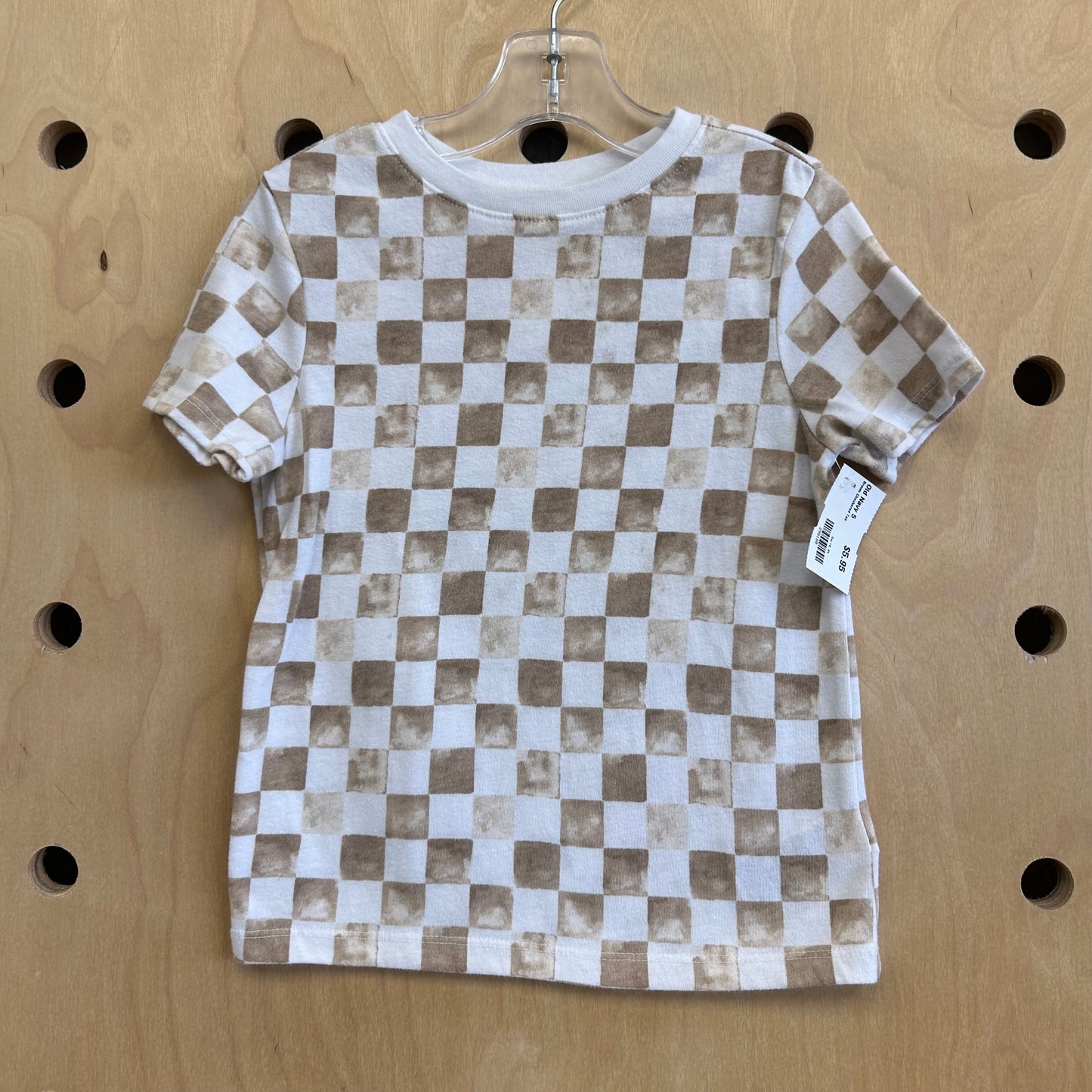 Brown Checkered Tee