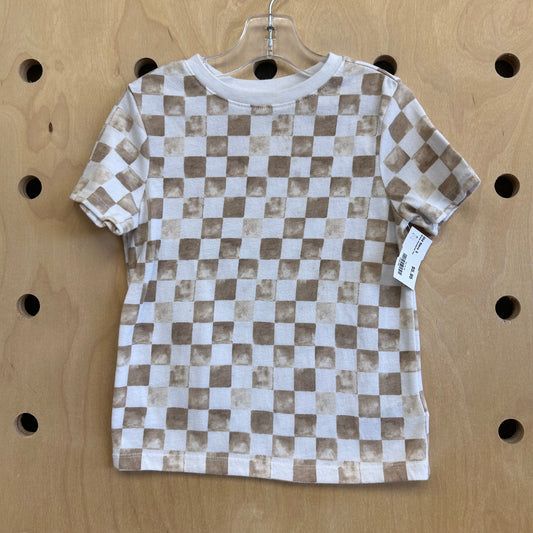 Brown Checkered Tee