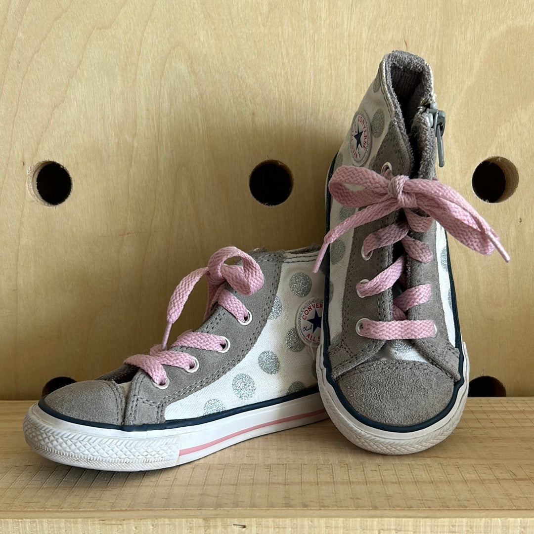Grey Polka Dot Hi Tops