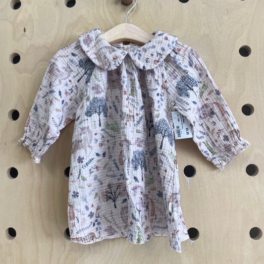 Organic Pink Forest Gauze Dress
