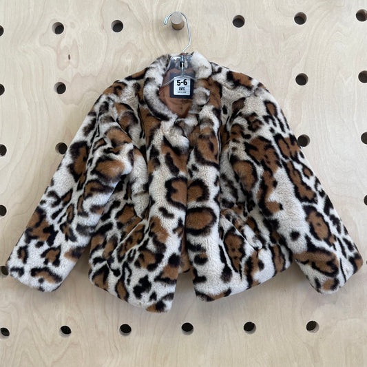 Animal Print Faux Fur Jacket