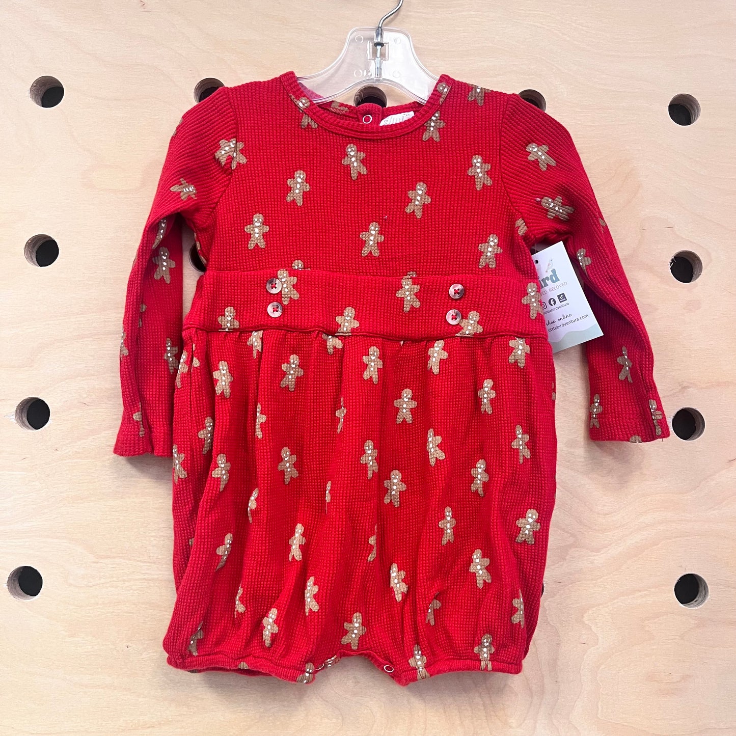 Red Thermal Gingerbread Bubble Romper