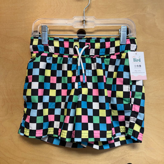 Pink/Black Checkered Swim Trunks