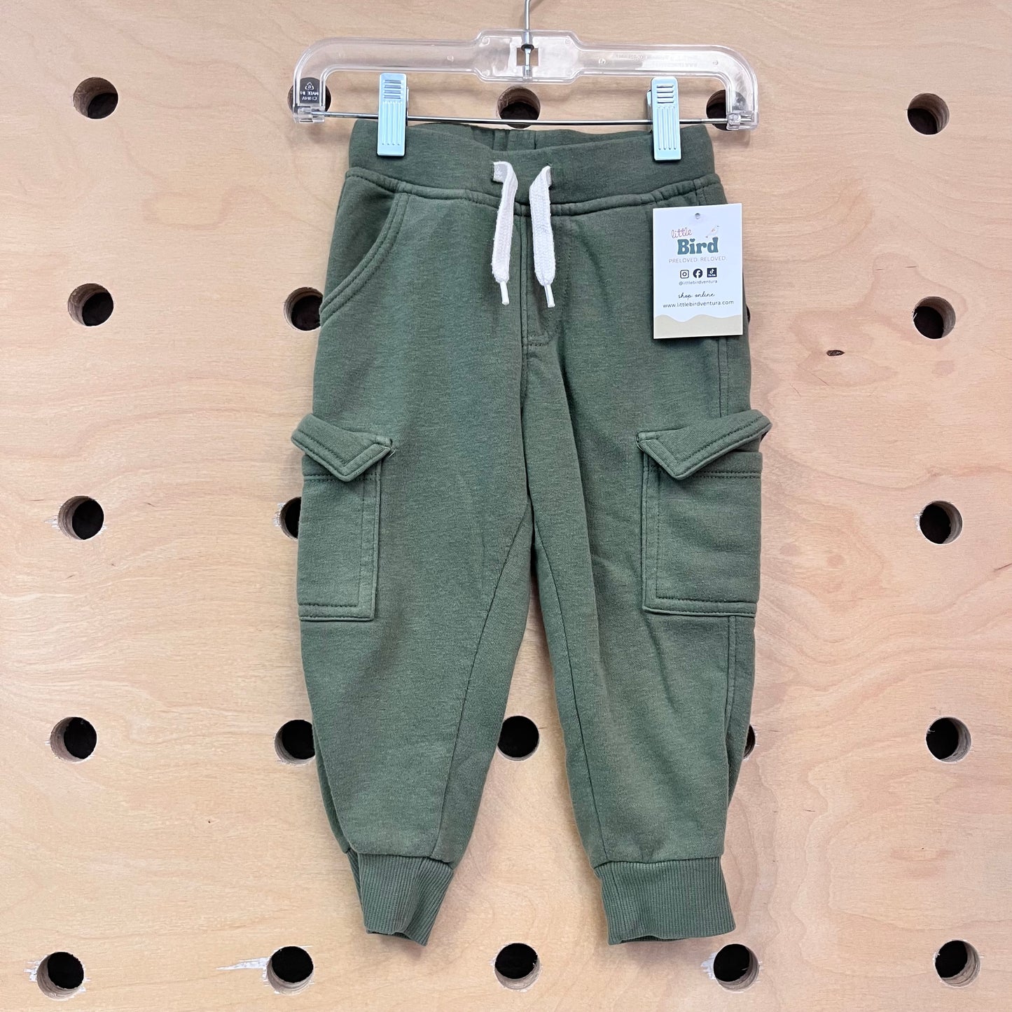 Olive Drawstring Pocket Joggers