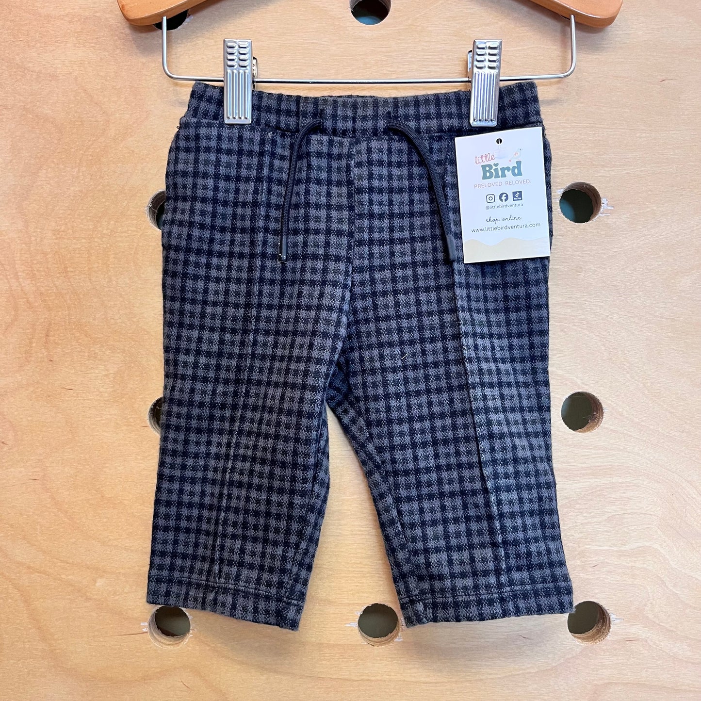 Grey Plaid Soft Pants