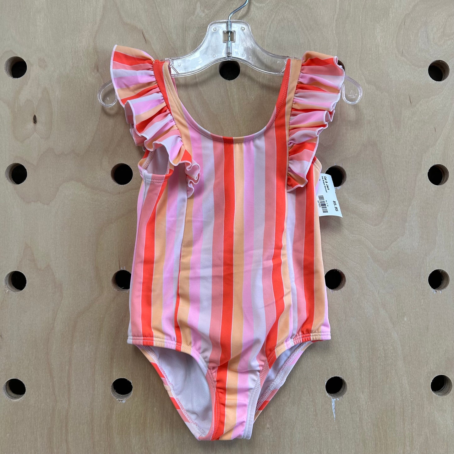 Pink Striped Swimsuit