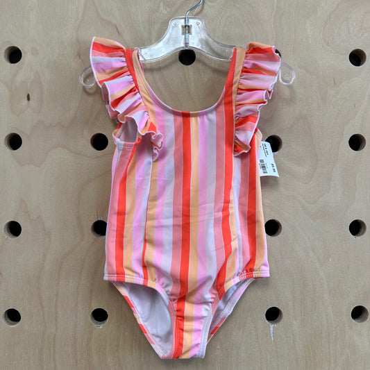 Pink Striped Swimsuit