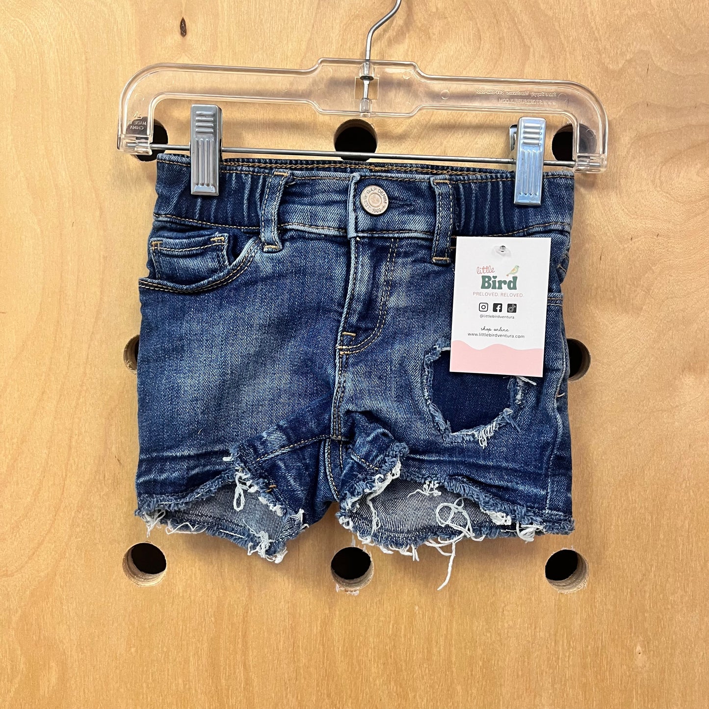 Distressed Denim Shortie Shorts