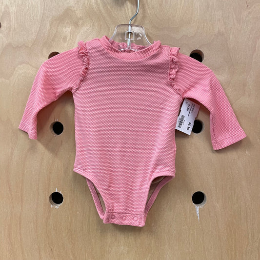 Pink Textured Swimsuit