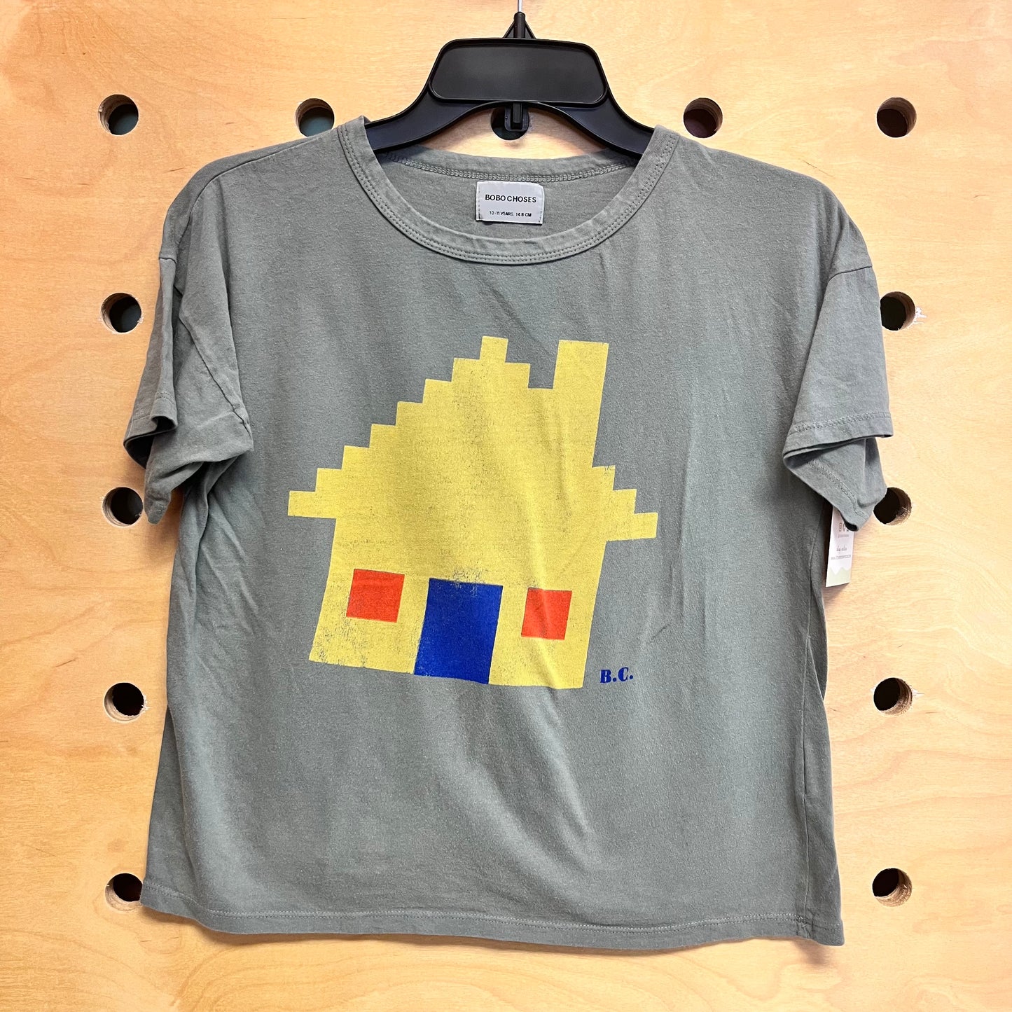 Grey Yellow House Boxy Tee