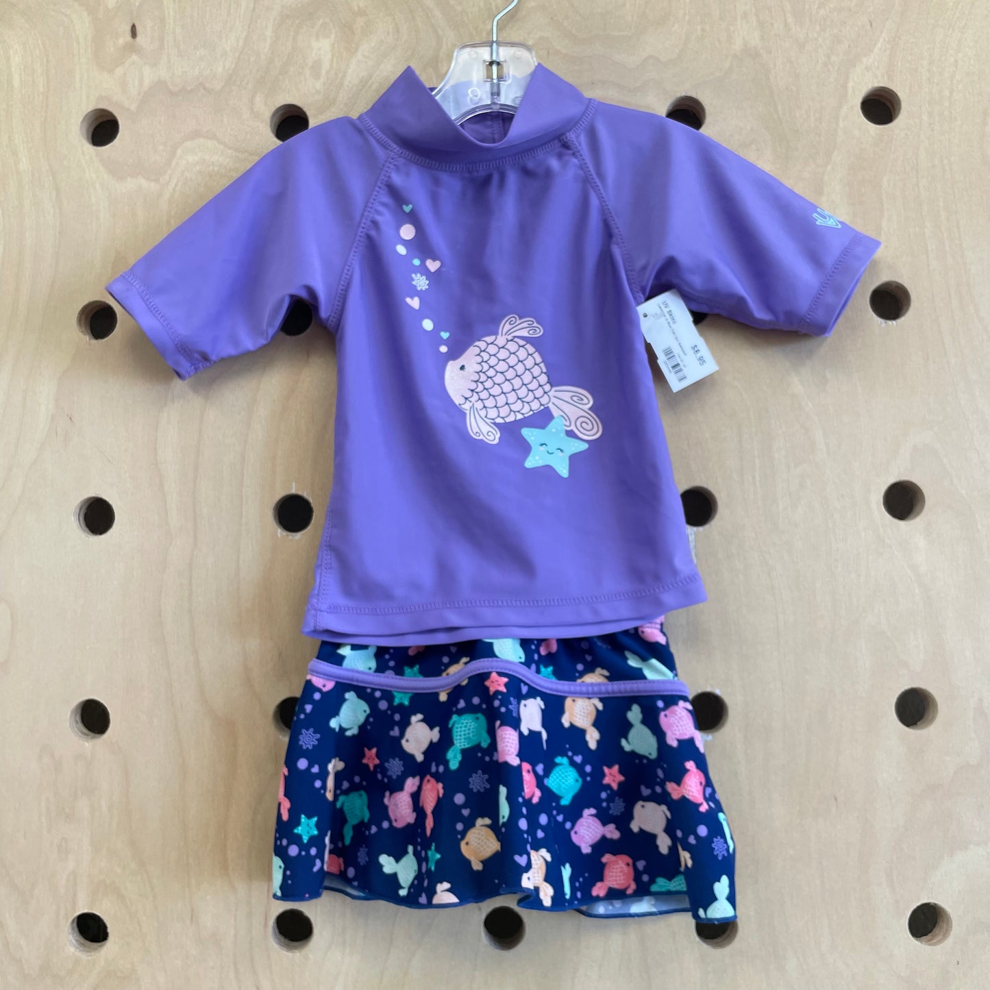 Lavender & Blue Fish 2pc Swimsuit