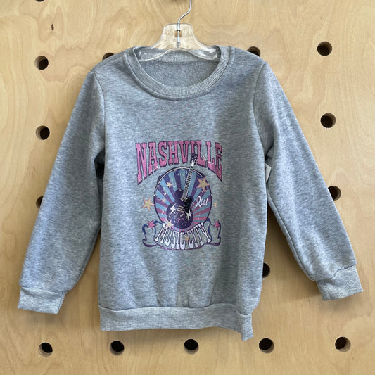 Grey Nashville Music City Crewneck