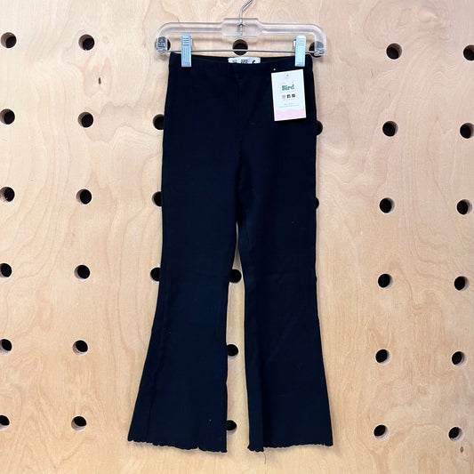 Black Ribbed Flare Leggings