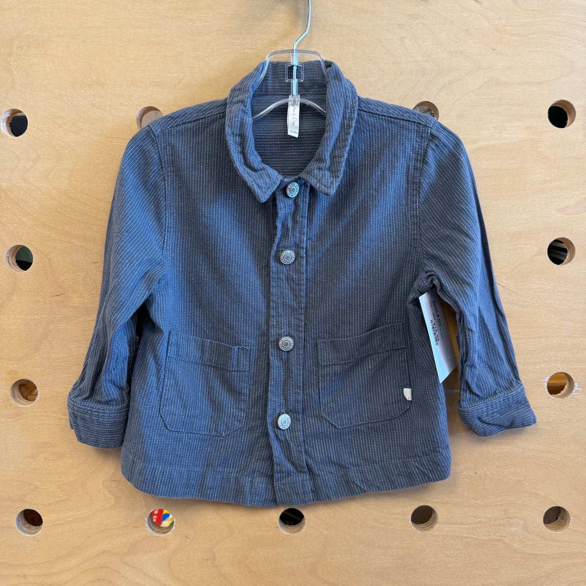 Grey Pocket Button Up Shirt