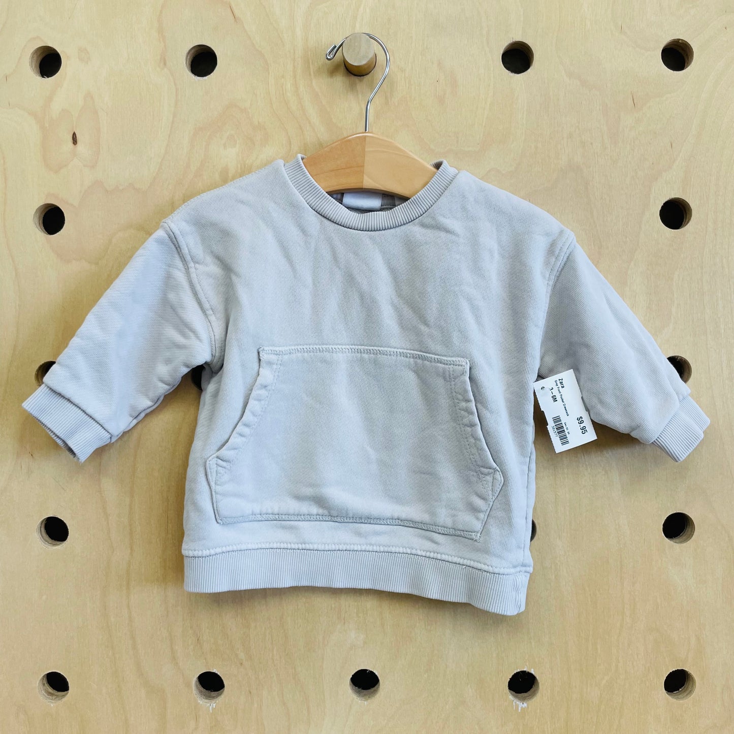 Grey Front Pocket Crewneck
